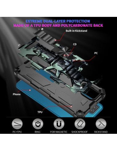 Cover Galaxy A12 Antiurto Mimetico Menta Verde | Melacompro