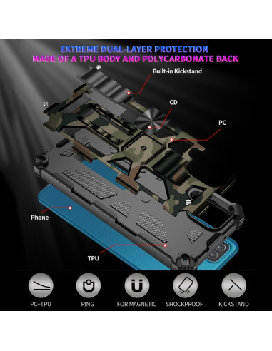 Cover Galaxy A12 Antiurto Mimetico Army Verde | Melacompro