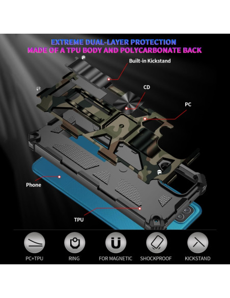 Cover Galaxy A12 Antiurto Mimetico Army Verde | Melacompro