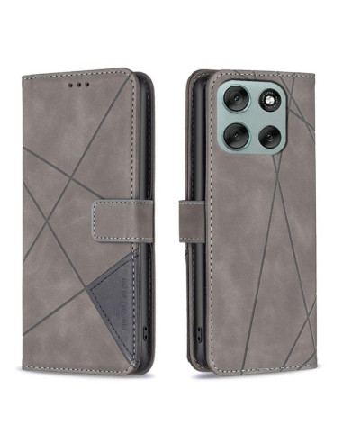 Cover Moto G56 5G Pelle PU Grigia | Melacompro