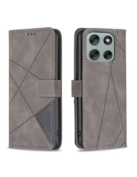 Cover Moto G56 5G Pelle PU Grigia | Melacompro