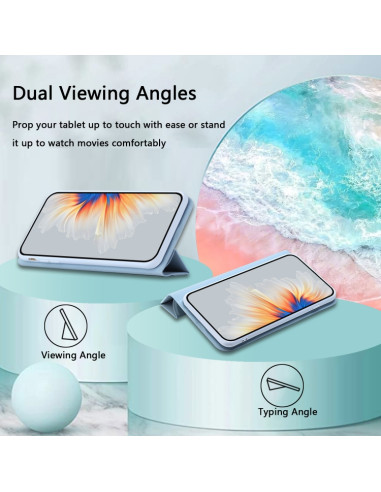 Cover Galaxy A22 4G Pelle Grigia Sky Blu | Melacompro