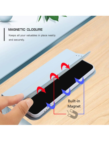 Cover Galaxy A22 4G Pelle Grigia Sky Blu | Melacompro