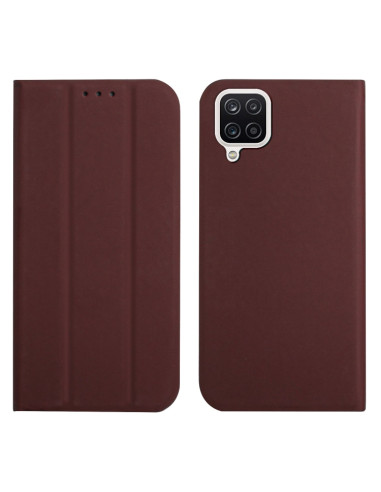 Cover Galaxy A22 4G Pelle Grigia Marrone | Melacompro