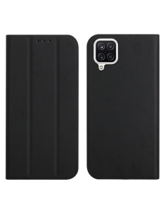 Cover Galaxy A22 4G Pelle Magnetica Grigia Nero
