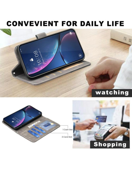 Cover Moto G56 5G Pelle PU Grigia | Melacompro