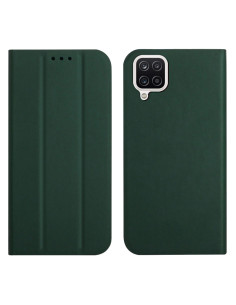 Cover Galaxy A22 4G Pelle Magnetica Grigia Deep Verde