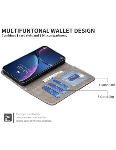 Cover Moto G56 5G Pelle PU Grigia | Melacompro