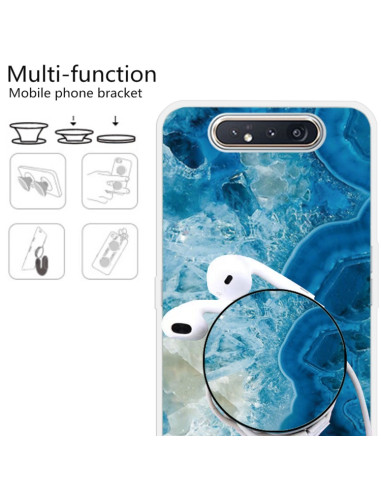 Cover Galaxy A80 TPU Marmo Verde Scuro Light Blu | Melacompro