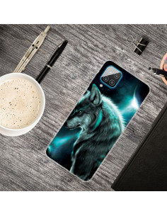 Cover Galaxy A12 TPU Antiurto Lupo al Chiaro di Luna
