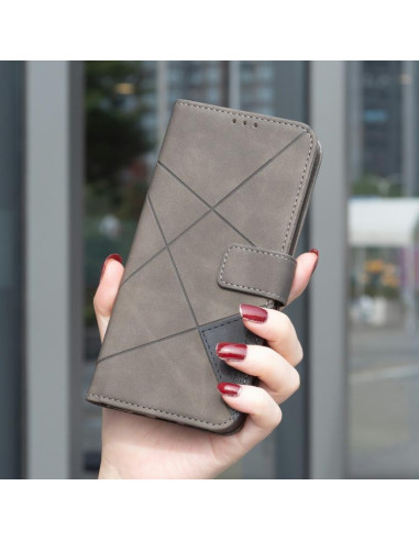 Cover Moto G56 5G Pelle PU Grigia | Melacompro