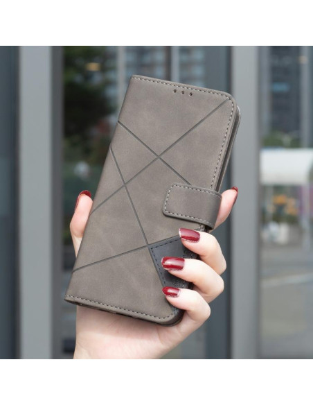 Cover Moto G56 5G Pelle PU Grigia | Melacompro