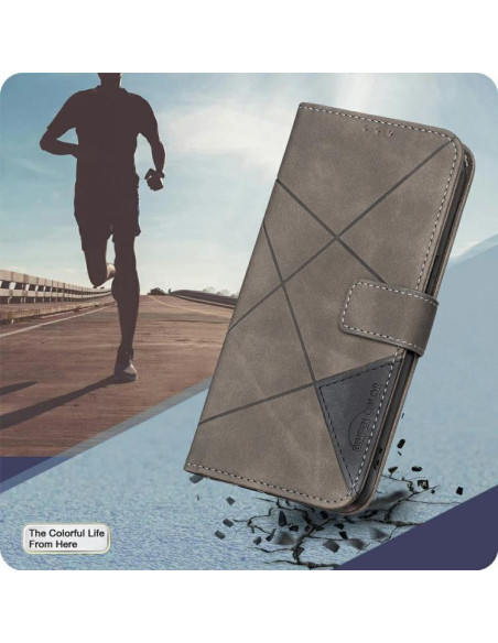 Cover Moto G56 5G Pelle PU Grigia | Melacompro