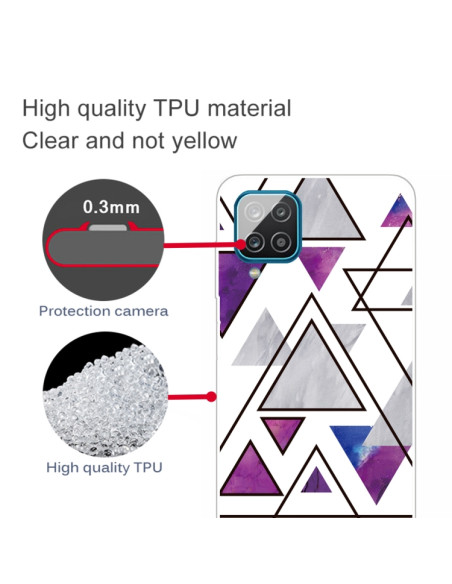 Cover Galaxy A12 Marmo Triangolare TPU | Melacompro