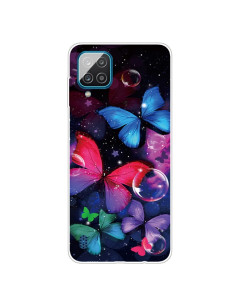 Cover Galaxy A12 TPU Trasparente Farfalle Bolle