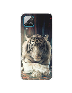 Cover Galaxy A12 TPU Antiurto Tigre Bianca