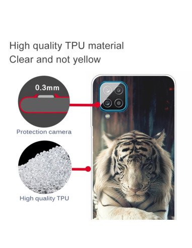 Cover Galaxy A12 TPU Tigre Bianca | Melacompro