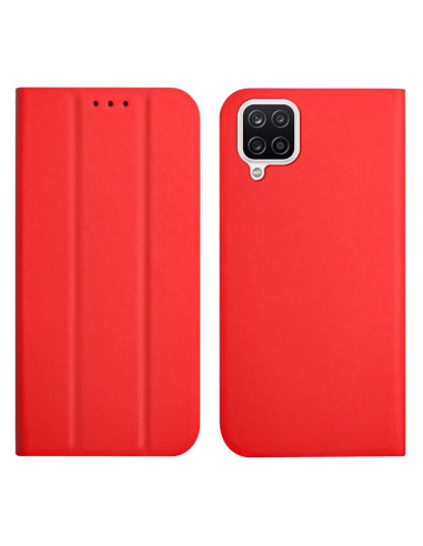Cover Galaxy A22 4G Pelle Grigia Rosso | Melacompro