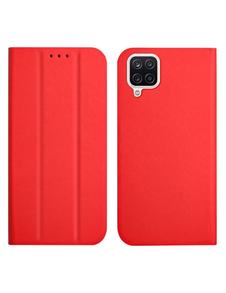 Cover Galaxy A22 4G Pelle Grigia Rosso | Melacompro