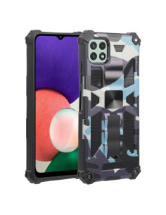 Cover Galaxy A22 5G Antiurto TPU + PC Mimetico Blu Navy Blu