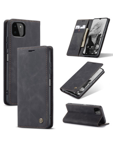 Cover Galaxy A22 5G Pelle Portafoglio Nero | Melacompro