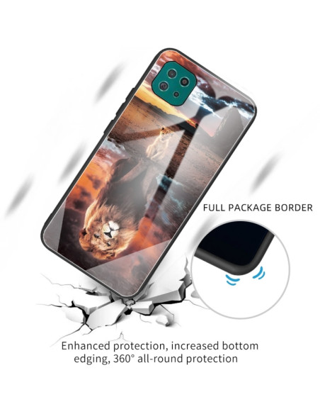 Cover Galaxy A22 5G Glass Leone Lion | Melacompro