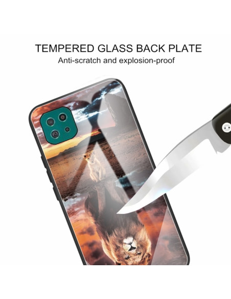 Cover Galaxy A22 5G Glass Leone Lion | Melacompro