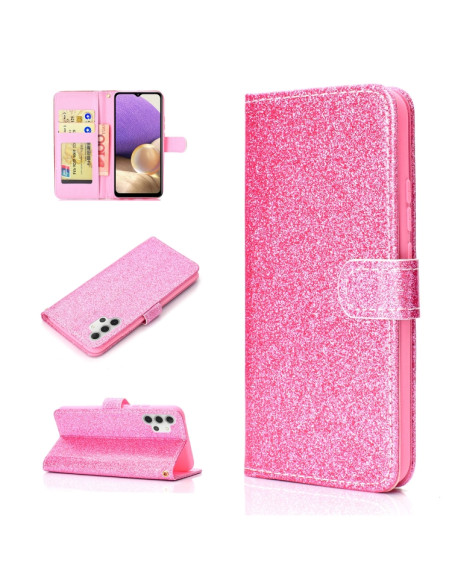 Cover Galaxy A32 4G Pelle Rosa Glitterato | Melacompro