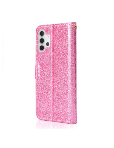 Cover Galaxy A32 4G Pelle Rosa Glitterato | Melacompro