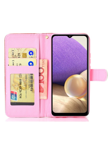 Cover Galaxy A32 4G Pelle Rosa Glitterato | Melacompro
