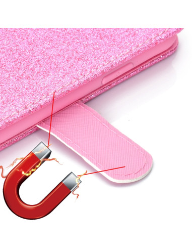 Cover Galaxy A32 4G Pelle Rosa Glitterato | Melacompro