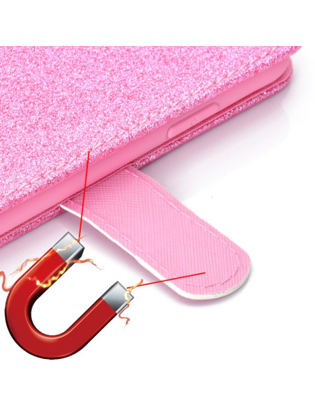 Cover Galaxy A32 4G Pelle Rosa Glitterato | Melacompro