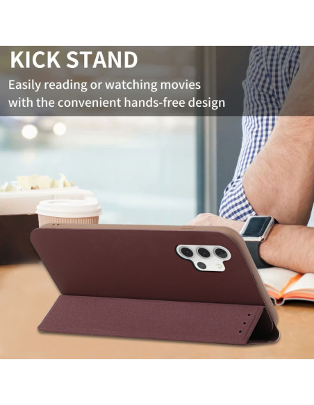 Cover Galaxy A32 4G Pelle PU Verde Menta Marrone | Melacompro