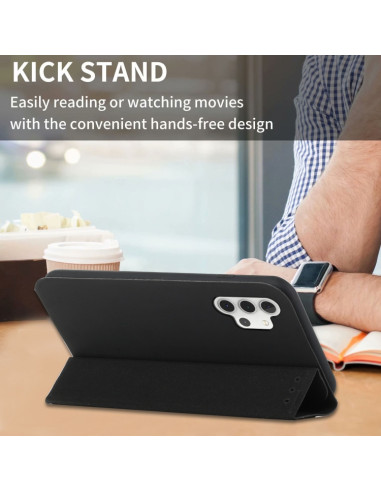 Cover Galaxy A32 4G Pelle PU Verde Menta Nero | Melacompro