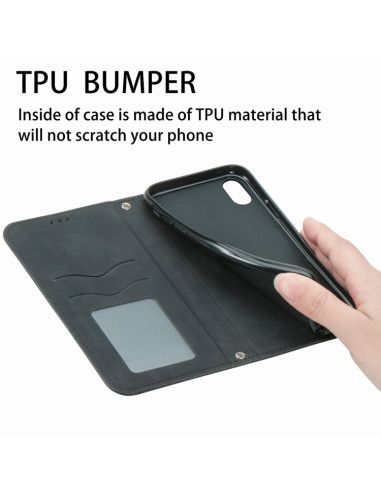 Cover Galaxy A22 4G Pelle PU Portafoglio Nero | Melacompro