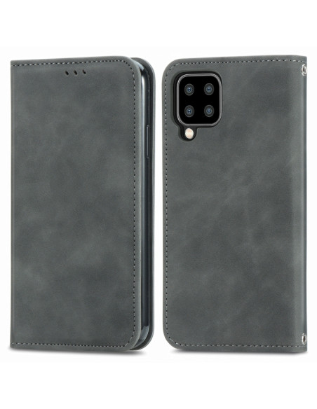 Cover Galaxy A22 4G Pelle PU Portafoglio Grigio | Melacompro