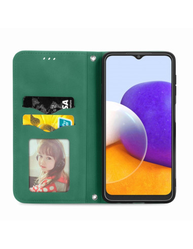 Cover Galaxy A22 4G Pelle PU Portafoglio Verde | Melacompro