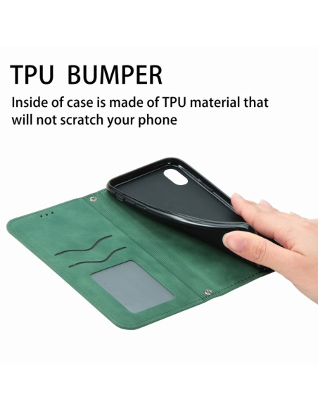 Cover Galaxy A22 4G Pelle PU Portafoglio Verde | Melacompro