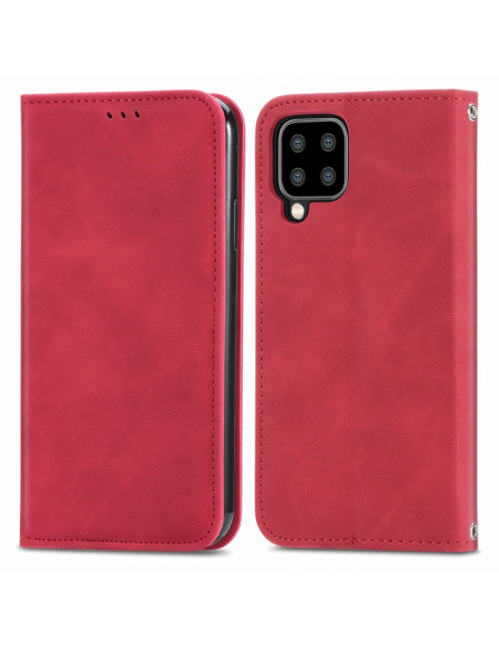 Cover Galaxy A22 4G Pelle PU Portafoglio Rosso | Melacompro