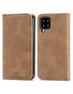 Cover Galaxy A22 4G Pelle PU Portafoglio Marrone | Melacompro 2