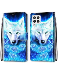 Cover Galaxy A22 4G Pelle PU Lupo | Melacompro 2