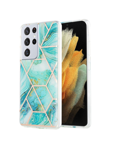 Cover Galaxy S21 Ultra Marmo Blu TPU | Melacompro