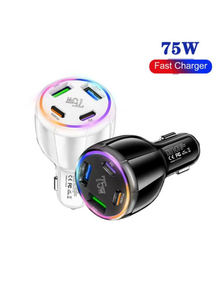 Caricabatterie Auto 75W 4 Porte USB-C | Melacompro