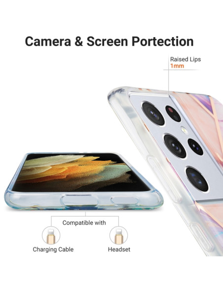 Cover Galaxy S21 Ultra 5G Marmo Viola Light Viola | Melacompro