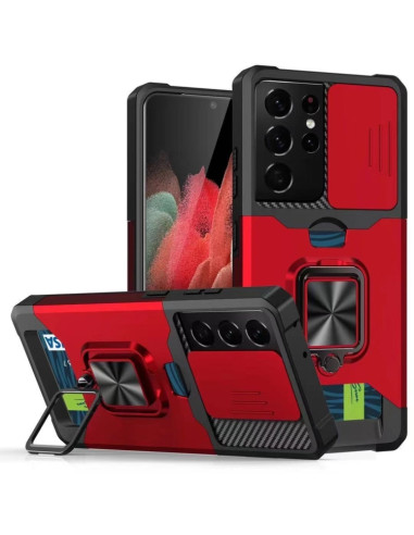 Cover Galaxy S21 Ultra PC + TPU Nero Rosso | Melacompro