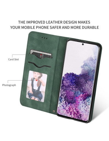 Cover Galaxy S20 Pelle PU Verde Magnetica Army Verde | Melacompro