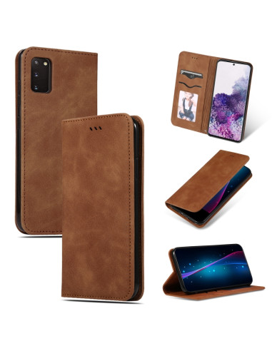 Cover Galaxy S20 Pelle PU Verde Magnetica Marrone | Melacompro