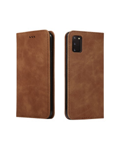 Cover Galaxy S20 Pelle PU Verde Magnetica Marrone | Melacompro 2