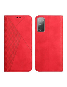 Cover Galaxy S20 FE Pelle Portafoglio Nero Rosso