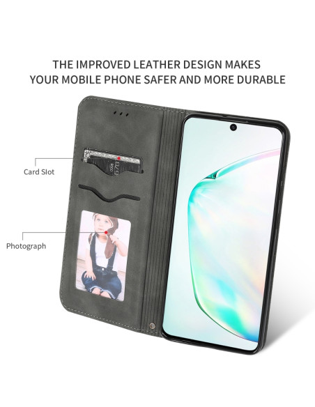 Cover Galaxy S20 Plus Pelle Rosso Dark Grigio | Melacompro